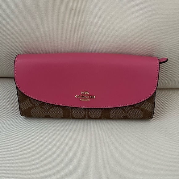 Coach Signature Large envelope leather wallet - Picture 1 of 5